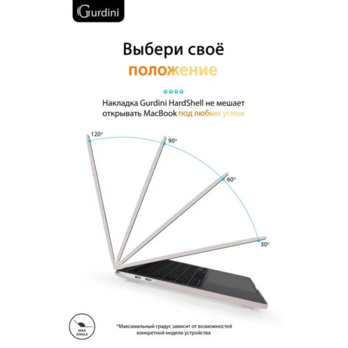 Чехол-накладка Gurdini для Macbook Pro Retina 13" (2016-2021) пластик, мокрый асфальт в рассрочку без первоначального взноса и переплат