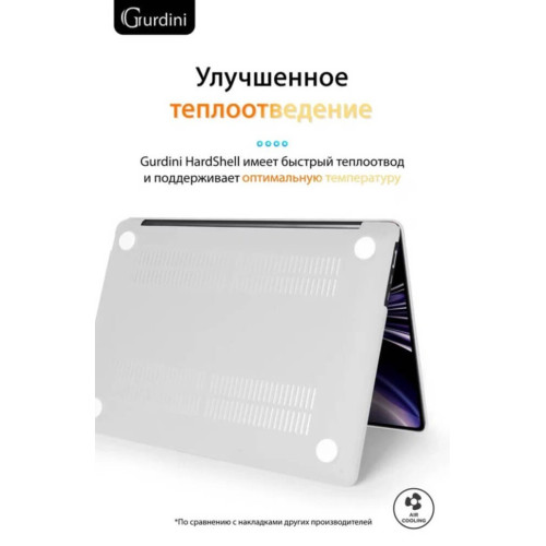 Чехол-накладка Gurdini для Macbook Air 15" M2 A2941 пластик, белый в рассрочку без первоначального взноса и переплат