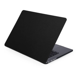 Чехол-накладка Gurdini для Macbook Air 15" M2 A2941 пластик под кожу, черный