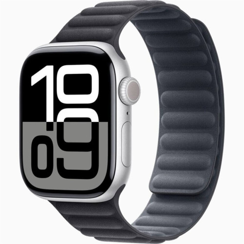 Часы Apple Watch Series 10, 46 мм Magnetic Link (серебристый/черный), размер S/M в рассрочку без первоначального взноса и переплат