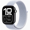 Часы Apple Watch Series 10, 46 мм Sport Loop (угольно-черный/голубой)