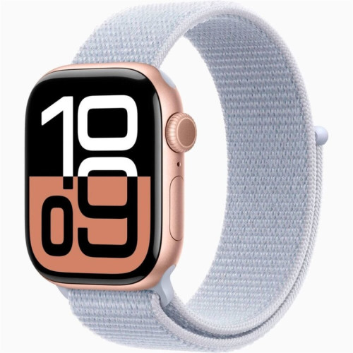 Часы Apple Watch Series 10, 46 мм Sport Loop (розовое золото/голубой) в рассрочку без первоначального взноса и переплат