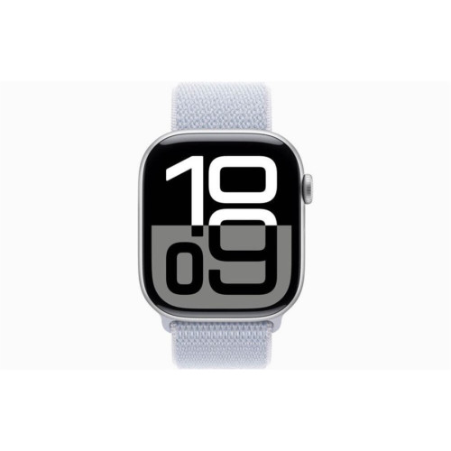 Часы Apple Watch Series 10, 46 мм Sport Loop (серебристый/голубой) в рассрочку без первоначального взноса и переплат