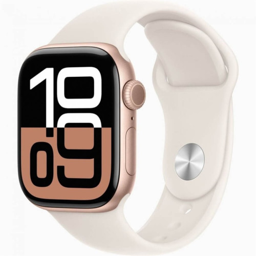 Часы Apple Watch Series 10, 46 мм Sport Band (розовое золото/сияющая звезда), размер S/M в рассрочку без первоначального взноса и переплат