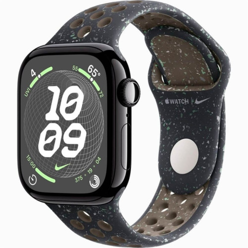 Часы Apple Watch Series 10, 46 мм Nike Sport Band (угольно-черный/полуночное небо), размер M/L в рассрочку без первоначального взноса и переплат