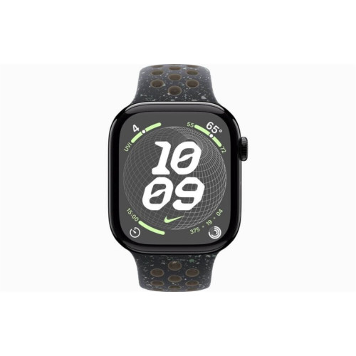 Часы Apple Watch Series 10, 46 мм Nike Sport Band (угольно-черный/полуночное небо), размер M/L в рассрочку без первоначального взноса и переплат