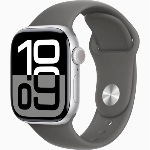 Часы Apple Watch Series 10, 46 мм Sport Band (серебристый/серый), размер M/L в рассрочку без первоначального взноса и переплат