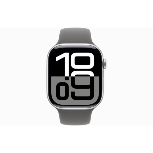 Часы Apple Watch Series 10, 46 мм Sport Band (серебристый/серый), размер M/L в рассрочку без первоначального взноса и переплат