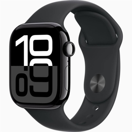 Часы Apple Watch Series 10, 46 мм Sport Band (угольно-черный/черный), размер M/L в рассрочку без первоначального взноса и переплат