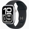 Часы Apple Watch Series 10, 46 мм Sport Band (серебристый/черный), размер M/L