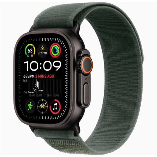 Часы Apple Watch Ultra 2 GPS + Cellular, 49 мм Trail Loop (черный/зеленый), размер M/L в рассрочку без первоначального взноса и переплат