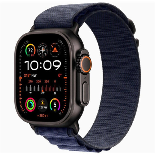 Часы Apple Watch Ultra 2 GPS + Cellular, 49 мм Alpine Loop (черный/темно-синий), размер M в рассрочку без первоначального взноса и переплат
