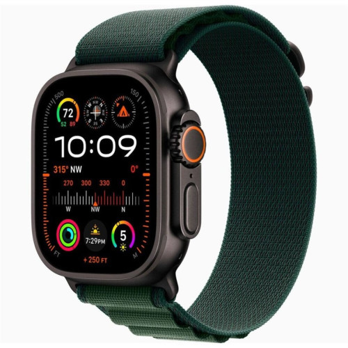 Часы Apple Watch Ultra 2 GPS + Cellular, 49 мм Alpine Loop (черный/темно-зеленый), размер L в рассрочку без первоначального взноса и переплат