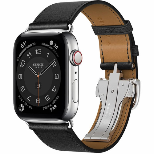 Apple Watch Hermès S6 44mm (Cellular) Silver Stainless Steel Case / Noir Single Tour Deployment Buckle в рассрочку без первоначального взноса и переплат