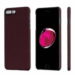 Чехол iPhone 7/8 Plus Pitaka MagEZ Case Черно-Красный (в полоску)/Кевлар (арамид)