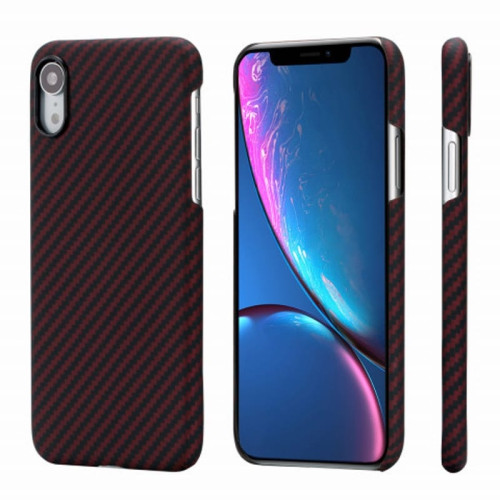 Чехол iPhone XR Pitaka MagEZ Case Черно-Красный(в полоску)/Кевлар (арамид) в рассрочку без первоначального взноса и переплат