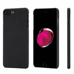Чехол iPhone 7/8 Plus Pitaka MagEZ Case Черно-Серый (в полоску)/Кевлар (арамид)