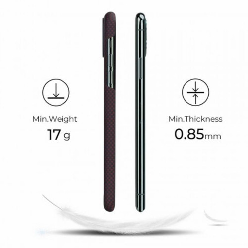 Чехол iPhone 11 Pro Pitaka Черно-Красный (шахматное плетение)/Кевлар (арамид) в рассрочку без первоначального взноса и переплат