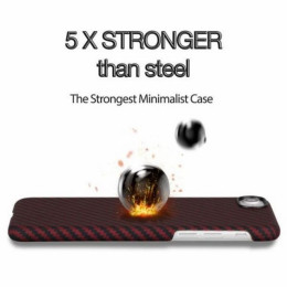 Чехол iPhone 7/8/SE(2020) Pitaka MagEZ Case Черно-Красный (в полоску)/Кевлар (арамид)