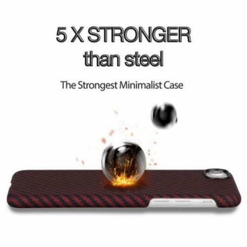 Чехол iPhone 7/8/SE(2020) Pitaka MagEZ Case Черно-Красный (в полоску)/Кевлар (арамид) в рассрочку без первоначального взноса и переплат