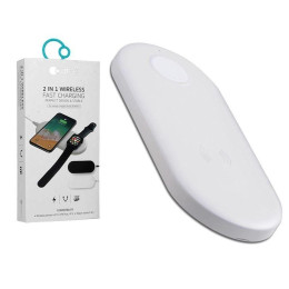 Беспроводное зарядное устройство COTEetCI WS-7 2in1 White
