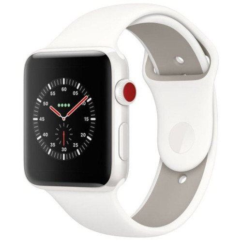 Apple Watch S3 42 mm LTE WE - White Ceramic / White Sport Band в рассрочку без первоначального взноса и переплат