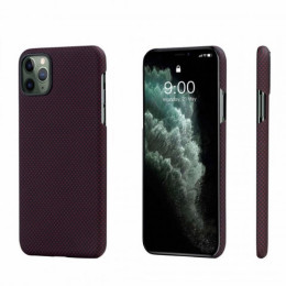 Чехол iPhone 11 Pro Max Pitaka Черно-Красный (шахматное плетение)/Кевлар (арамид)