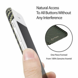 Чехол iPhone 7/8/SE(2020) Pitaka MagEZ Case Черно-Зеленый (в полоску)/Кевлар (арамид)