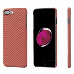 Чехол iPhone 7/8 Plus Pitaka MagEZ Case Красно-Оранжевый (в полоску)/Кевлар (арамид)