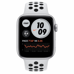 Apple Watch S6 44mm Silver Aluminum Case / Pure Platinum/Black NIKE Sport Band