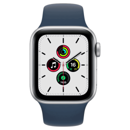 Apple Watch SE 40mm Silver Aluminum Case / Abyss Blue Sport Band