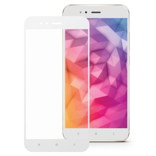 Защитное стекло 3D для Xiaomi Mi A1 Белое в рассрочку без первоначального взноса и переплат