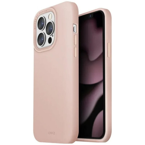 Чехол iPhone 13 Pro Uniq Lino Hue Silicone Pink в рассрочку без первоначального взноса и переплат