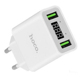 Зарядное устройство 2USB с экраном Hoco C25a