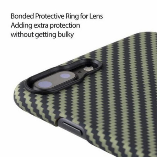 Чехол iPhone 7/8 Plus Pitaka MagEZ Case Черно-Зеленый (в полоску)/Кевлар (арамид) в рассрочку без первоначального взноса и переплат