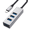 Переходник 4 USB - Type-C / Rock RCB0659 Black в рассрочку