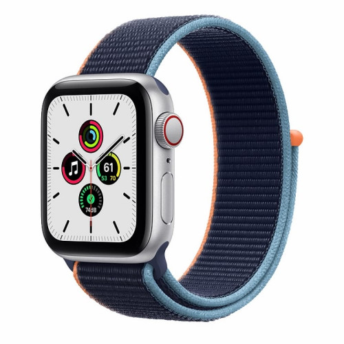 Apple Watch SE 40mm (Cellular) Silver Aluminum Case / Deep Navy Sport Loop в рассрочку без первоначального взноса и переплат
