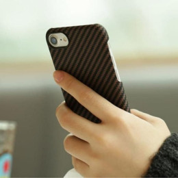 Чехол iPhone 7/8/SE(2020) Pitaka MagEZ Case Черно-Коричневый (в полоску)/Кевлар (арамид)