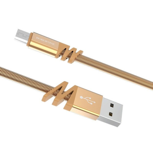 Кабель USB - MicroUSB/ Borofone BX27/ 1M / Золотой в рассрочку без первоначального взноса и переплат
