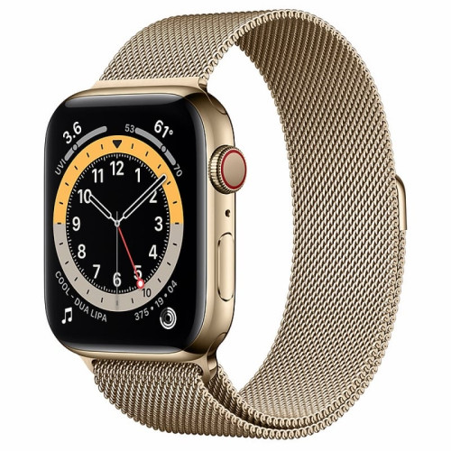 Apple Watch S6 44mm (Cellular) Gold Stainless Steel Case / Gold Milanese Loop в рассрочку без первоначального взноса и переплат
