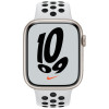 Apple Watch S7 NIKE 45mm Starlight Aluminum Case / Platinum/Black Nike Sport Band в рассрочку без первоначального взноса и переплат