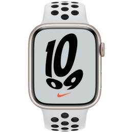 Apple Watch S7 NIKE 45mm Starlight Aluminum Case / Platinum/Black Nike Sport Band