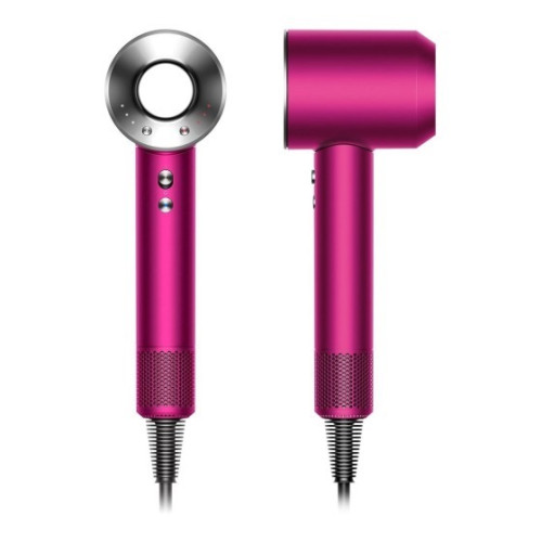 Фен Dyson Supersonic HD07 фуксия/яркий никель с черным дорожным чехлом, подставкой и 5 насадками в рассрочку без первоначального взноса и переплат