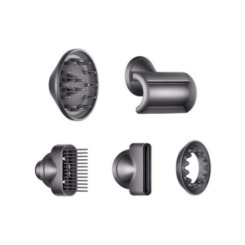 Фен Dyson Supersonic HD07 фуксия/яркий никель с черным дорожным чехлом, подставкой и 5 насадками в рассрочку без первоначального взноса и переплат