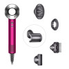 Фен Dyson Supersonic HD07 фуксия/яркий никель с черным дорожным чехлом, подставкой и 5 насадками в рассрочку без первоначального взноса и переплат