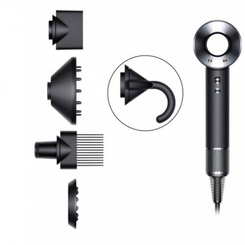 Фен Dyson Supersonic (черный/серебристый) с 5 насадками в рассрочку без первоначального взноса и переплат