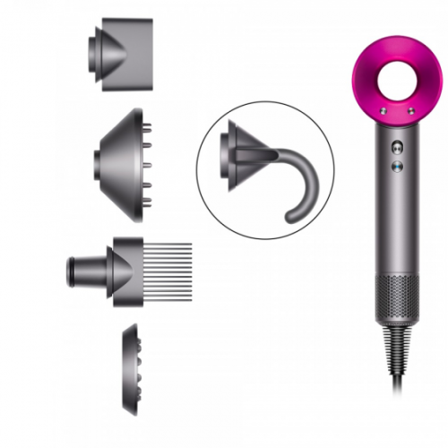 Фен Dyson Supersonic для волос (фуксия) с 5 насадками в рассрочку без первоначального взноса и переплат
