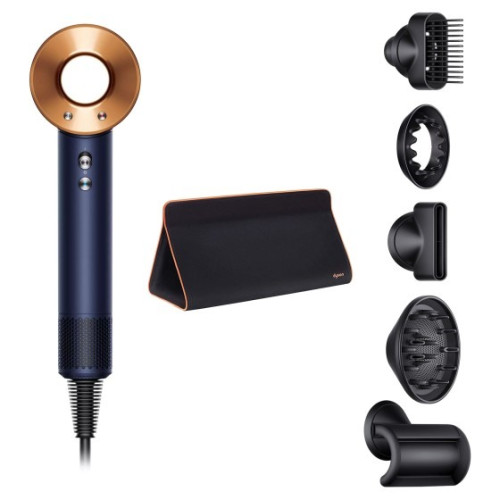 Фен Dyson Supersonic HD07 синий медный с 5 насадками и дорожным чехлом в рассрочку без первоначального взноса и переплат