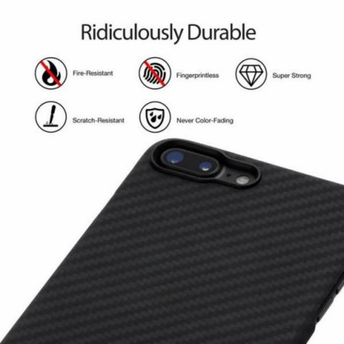 Чехол iPhone 7/8 Plus Pitaka MagEZ Case Черно-Серый (в полоску)/Кевлар (арамид) в рассрочку без первоначального взноса и переплат