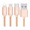 Кабель USB - Lightning + MicroUSB + Type C / HOCO X2 / 1M в рассрочку